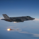 A USAF F-35 launching a AMRAAM air-to-air missile.